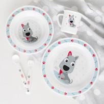 plastikinis stalas - Stalo įrankių komplektas Canpol Babies Cute Animals 4/401, 5 vnt. - 2 nuotrauka