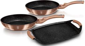 BerlingerHaus Rose Gold Edition keptuvių ir kepimo skardos komplektas, 3 vnt