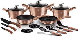 Berlingerhaus puodų komplektas Metallic Line Rose Gold Edition, 17 dalių