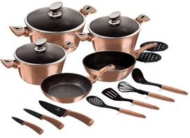 berlingerhaus puodai - Berlingerhaus puodų komplektas Metallic Line Rose Gold Edition, 17 dalių - 2 nuotrauka