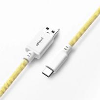 type c i usb a - Klaviatūros laidas Cablemod Pro Coiled Keyboard Cable USB-C / USB Typ-A 150cm, geltona - 3 nuotrauka