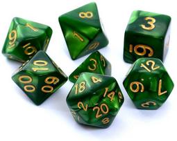 Žaidimo kauliukai Rebel RPG Dice Set - Pearl - Green