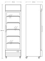 saldytuvas vitrina pastatomas - Scandomestic SD 417 E (LED) - 2 nuotrauka