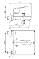 vonios maisytuvai senukai - Vonios maišytuvas Domoletti Victoria DVI254.5 Shower Faucet Chrome - 2 nuotrauka