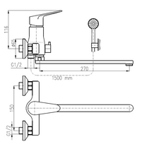 vonios maisytuvai senukai - Vonios maišytuvas Domoletti Victoria DVI253.5/1 Faucet Set Chrome - 2 nuotrauka