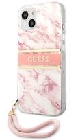apple iphone 13 mini case - CG Mobile Guess Marble Design With Strap iPhone 13 mini, apple iphone 13 mini, rožinė - 3 nuotrauka