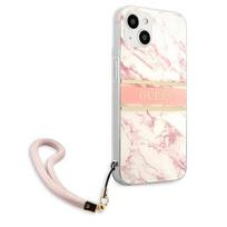 apple iphone 13 mini case - CG Mobile Guess Marble Design With Strap iPhone 13 mini, apple iphone 13 mini, rožinė - 4 nuotrauka