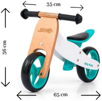 triratukai balansiniai - Balansinis dviratis Milly Mally 2in1 Jake Classic Mint, mėlynas/rudas/baltas, 7" - 4 nuotrauka