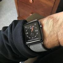 xiaomi smart band 10 - Tech-Protect Nylon Strap For Apple Watch 42/44mm Dark Olive - 4 nuotrauka