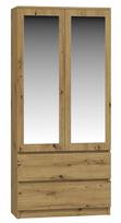 Spinta Top E Shop SS-90 With Mirror, ąžuolo, 50 cm x 90 cm x 180 cm, su veidrodžiu