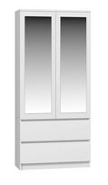 ss.lt - Spinta Top E Shop Biel Lustro SS-90, balta, 50 cm x 90 cm x 180 cm, su veidrodžiu - 2 nuotrauka