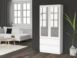 ss.lt - Spinta Top E Shop Biel Lustro SS-90, balta, 50 cm x 90 cm x 180 cm, su veidrodžiu - 4 nuotrauka
