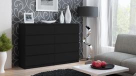 komoda 140 - Komoda Top E Shop Malwa M8, juoda, 138x40x97 cm - 2 nuotrauka