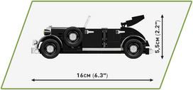 konstruktorius cobi - Konstruktorius Cobi Historical Collection De Gaulle's Horch 830BL, 244 vnt. - 3 nuotrauka