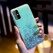 iphone 13 green - Fusion Accessories "Glue Glitter Silicone Case iPhone 13 Pro Max" Green - 3 nuotrauka