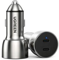 ikroviklis ugreen - Ugreen Dual USB Type-C Quick Car Charger Gray - 1 nuotrauka