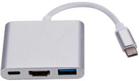 hdmi type c laidas - RoGer Type-C To HDMI Adapter Silver - 1 nuotrauka