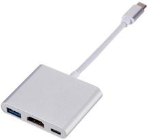 hdmi type c laidas - RoGer Type-C To HDMI Adapter Silver - 2 nuotrauka
