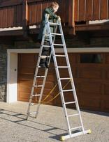 2 pakopu kopecios - Aliuminės universalios kopėčios Forte Tools 8508, 2*8 pak - 4 nuotrauka