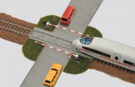 gelezinkelio begiai - Bėgiai Piko Level Crossing 55725 - 2 nuotrauka