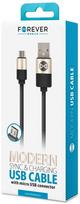 micro usb to - Forever Modern USB To Micro USB Cable 1m Black - 2 nuotrauka