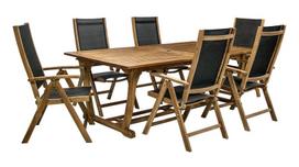 Home4you Future Expandable Table And 6 Chairs Acacia