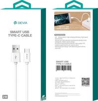 usb c pakrovejas 2m - Devia USB To USB Type-C Smart Cable 2A 2m White - 4 nuotrauka