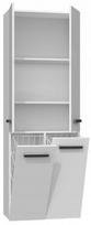 60 cm vonios spintele - Top E Shop Bathroom Cabinet With 2 Baskets White Matt - 2 nuotrauka