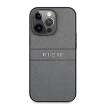 apple iphone 1 - Guess Saffiano for Apple iPhone 13 Pro, apple iphone 13 pro, pilka - 1 nuotrauka