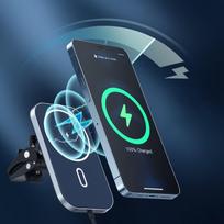 magsafe laikiklis telefonui - Choetech Car Magnetic Mount Inductive Qi Charger 15W T200-F - 6 nuotrauka