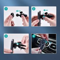 magsafe laikiklis telefonui - Choetech Car Magnetic Mount Inductive Qi Charger 15W T200-F - 12 nuotrauka