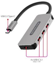 laidai kabeliai jungtys - Sitecom USB-C Hub 4 Port USB-C - 4 nuotrauka