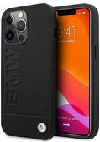 BMW "BMHCP13XSLLBK Leather Back Case iPhone 13 Pro Max" Black
