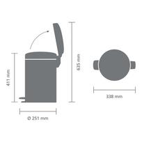 siuksliadezes rusiavimui - Brabantia Pedal Bin NewIcon 12l Mineral Infinite Gray - 4 nuotrauka