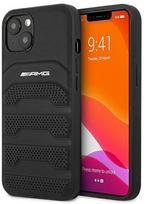 apple iphone 13 odinis deklas - AMG "AMHCP13SGSEBK Leather Debossed Lines Back Case iPhone 13 Mini" Black - 1 nuotrauka