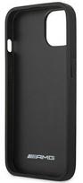 apple iphone 13 odinis deklas - AMG "AMHCP13SGSEBK Leather Debossed Lines Back Case iPhone 13 Mini" Black - 3 nuotrauka