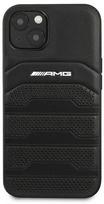 apple iphone 13 odinis deklas - AMG "AMHCP13SGSEBK Leather Debossed Lines Back Case iPhone 13 Mini" Black - 4 nuotrauka