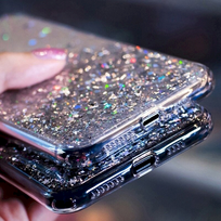 apple iphone 13 pink - Fusion Accessories "Glue Glitter Silicone Case iPhone 13 Pro Max" Pink - 3 nuotrauka