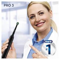 oral b duo - Elektrinis dantų šepetėlis Braun Pro 3 3900 Duo Pack, baltas/juodas - 2 nuotrauka