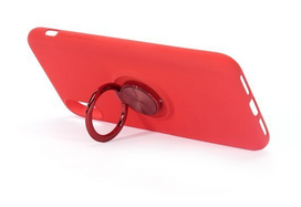 iphone 12 red - Fusion Accessories "Ring Slicone Case with Magnet iPhone 12 / 12 Pro" Red - 1 nuotrauka