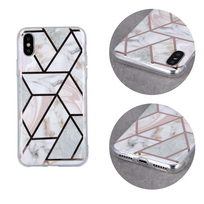 senukai iphone - Fusion Accessories "Geometric Marble Case iPhone 12 Pro Max" Pink - 2 nuotrauka
