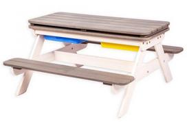 Folkland Timber Multifunctional Children's Picnic Table With Baths White/Graphite