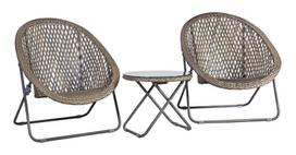 Home4you Turku Folding Table And 2 Chairs Set Grey