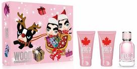 Dsquared2 Wood for Her rinkinys moterims (50 ml. EDT + 50 ml. kūno losjonas + 50 ml. dušo gelis)