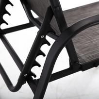 lauko stalas reguliuojamas - Home4you Dakota Garden Furniture Set Black/Grey - 3 nuotrauka