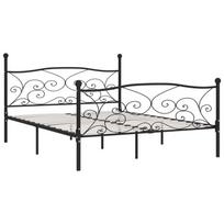 miegamojo lova su ciuziniu - Lova VLX Metal, juoda, 211x189 cm, su čiužiniu, su grotelėmis - 2 nuotrauka