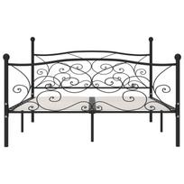 miegamojo lova su ciuziniu - Lova VLX Metal, juoda, 211x189 cm, su čiužiniu, su grotelėmis - 3 nuotrauka