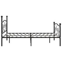 miegamojo lova su ciuziniu - Lova VLX Metal, juoda, 211x189 cm, su čiužiniu, su grotelėmis - 4 nuotrauka