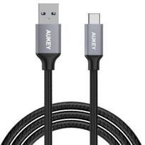 usb c pakrovejas 2m - Aukey Cable USB / USB-C 2m Black - 2 nuotrauka