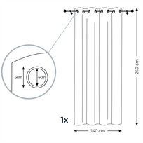 uzuolaidos 250 cm - Dieninės užuolaidos AmeliaHome Baya, baltos, 1400 mm x 2500 mm - 8 nuotrauka